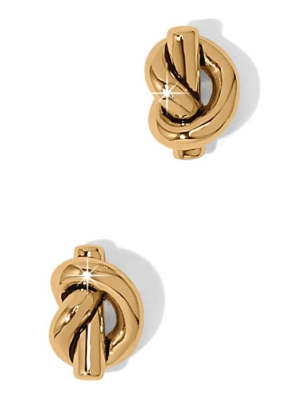 New Brighton Gold Plated Interlok Single Knot Mini Post Earrings